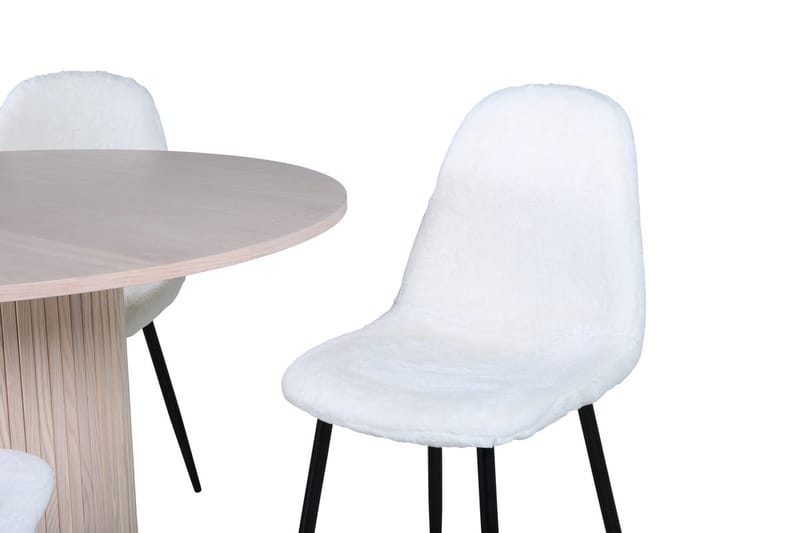 Bianca Matbord 110 cm Runt med 4 Polar Matstol - Möbler - Matplats - Matgrupp & matbord med stolar