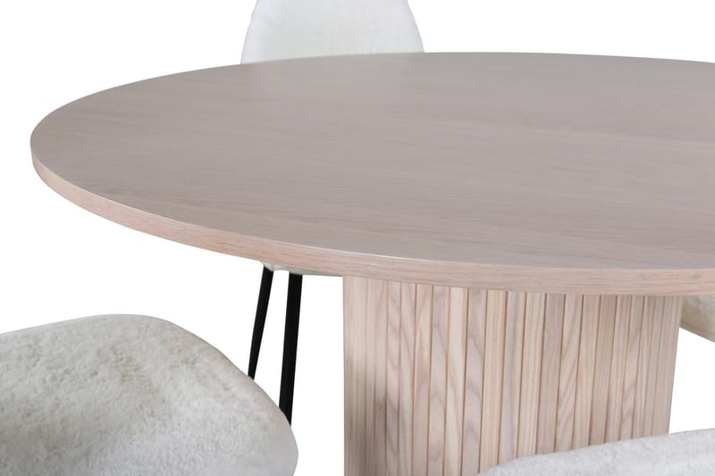 Bianca Matbord 110 cm Runt med 4 Polar Matstol - Möbler - Matplats - Matgrupp & matbord med stolar