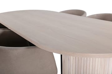 Bianca Matbord 200 cm Ovalt med 4 Berit Karmstol med Armstöd - Möbler - Matplats - Matgrupp & matbord med stolar