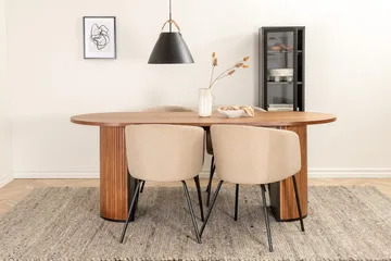 Bianca Matbord 200 cm Ovalt med 4 Berit Karmstol med Armstöd - Möbler - Matplats - Matgrupp & matbord med stolar