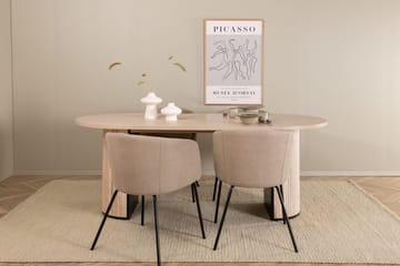 Bianca Matbord 200 cm Ovalt med 4 Berit Karmstol med Armstöd - Möbler - Matplats - Matgrupp & matbord med stolar