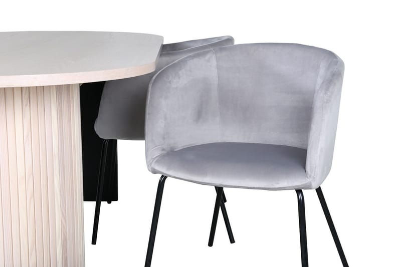 Bianca Matbord 200 cm Ovalt med 4 Berit Karmstol med Armstöd - Möbler - Matplats - Matgrupp & matbord med stolar