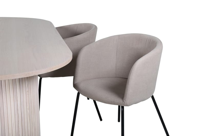 Bianca Matbord 200 cm Ovalt med 4 Berit Karmstol med Armstöd - Möbler - Matplats - Matgrupp & matbord med stolar