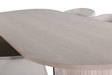 Bianca Matbord 200 cm Ovalt med 4 Berit Karmstol Sammet med Armstöd - Möbler - Matplats - Matgrupp & matbord med stolar