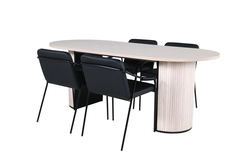 Bianca Matbord 200 cm Ovalt med 4 Tvista Barstol - Möbler - Matplats - Matgrupp & matbord med stolar