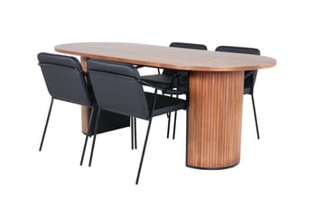 Bianca Matbord 200 cm Ovalt med 4 Tvista Barstol - Möbler - Matplats - Matgrupp & matbord med stolar