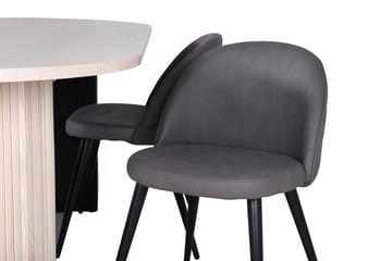 Bianca Matbord 200 cm Ovalt med 4 Velvet Stitches Matstol - Möbler - Matplats - Matgrupp & matbord med stolar