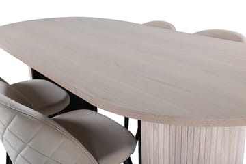 Bianca Matbord 200 cm Ovalt med 4 Velvet Stitches Matstol - Möbler - Matplats - Matgrupp & matbord med stolar