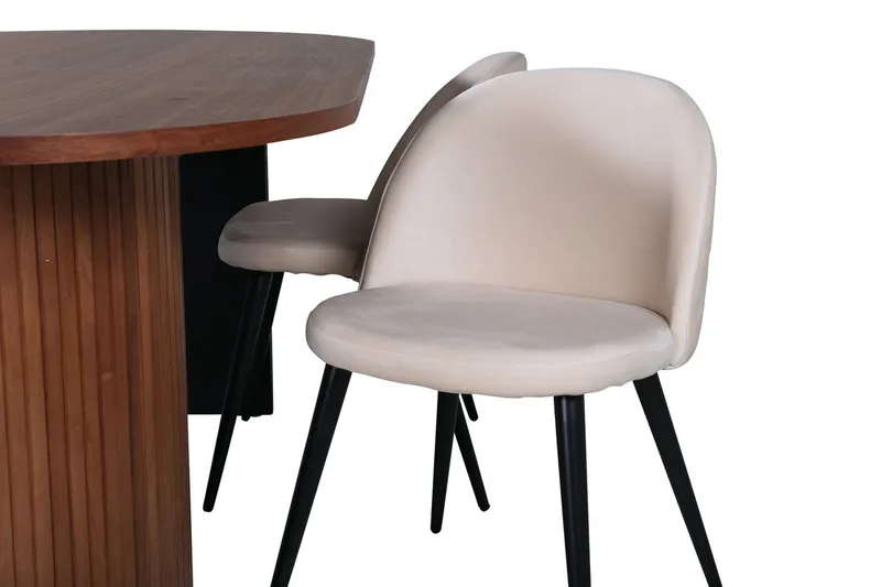 Bianca Matbord 200 cm Ovalt med 4 Velvet Stitches Matstol - Möbler - Matplats - Matgrupp & matbord med stolar