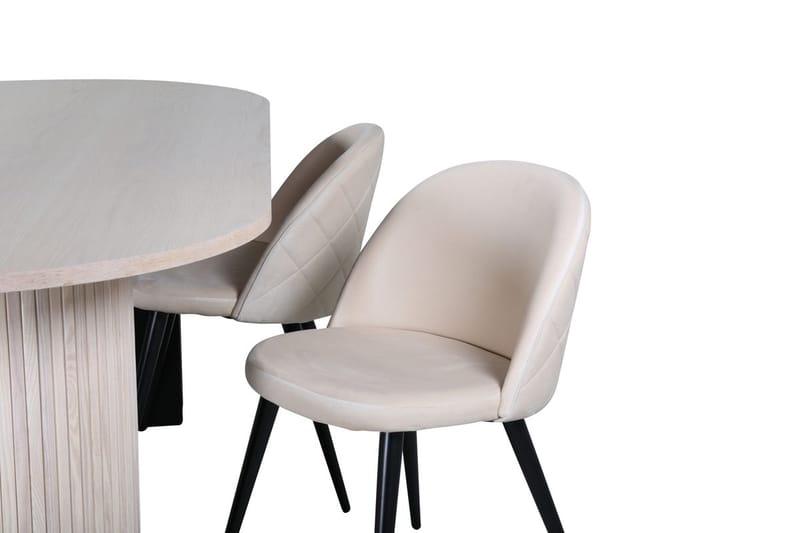 Bianca Matbord 200 cm Ovalt med 4 Velvet Stitches Matstol - Möbler - Matplats - Matgrupp & matbord med stolar