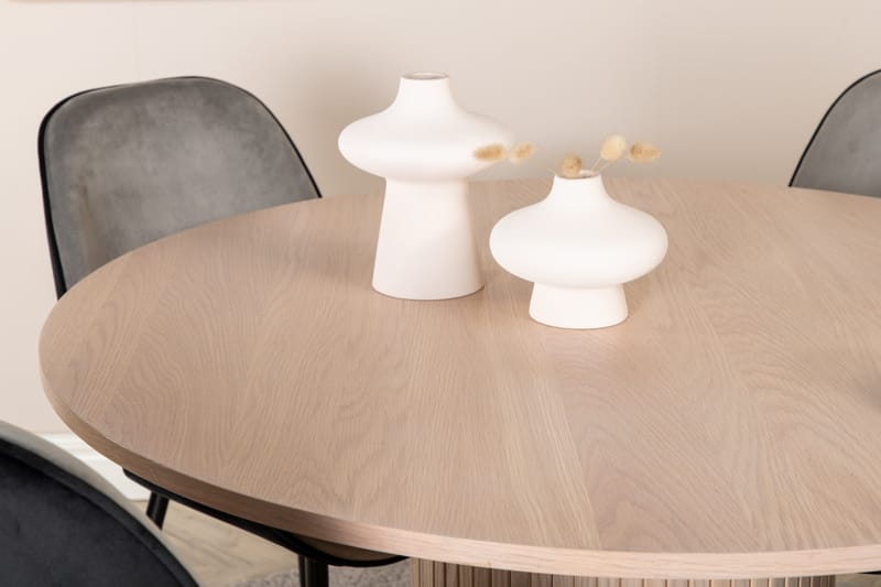 Bianca Matgrupp 110 cm Rund med 4 Emma stolar - Svart - Möbler - Matplats - Matgrupp & matbord med stolar