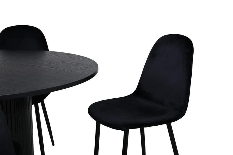Bianca Matgrupp 110 cm Rund med 4 Polar stolar - Svart - Möbler - Matplats - Matgrupp & matbord med stolar