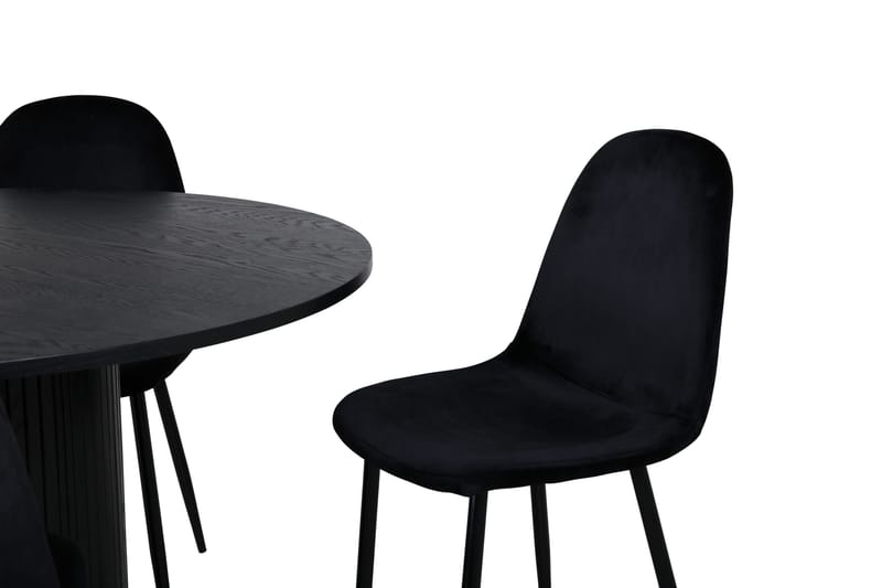 Bianca Matgrupp 110 cm Rund med 4 Polar stolar - Svart - Möbler - Matplats - Matgrupp & matbord med stolar