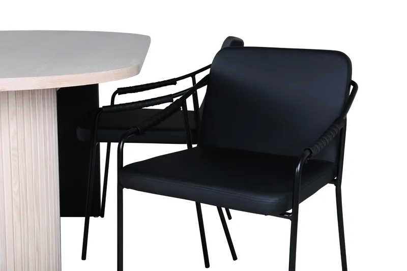 Bianca Matgrupp 200 cm Oval med 4 Tvista stolar - Svart - Möbler - Matplats - Matgrupp & matbord med stolar