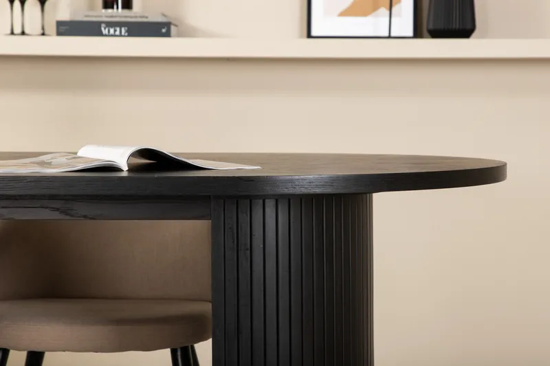 Bianca Matgrupp 200 cm Oval med 4 Velvet stolar - Beige - Möbler - Matplats - Matgrupp & matbord med stolar