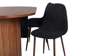 Bianca Matgrupp 200 cm Oval med 6 Polar stolar - Svart - Möbler - Matplats - Matgrupp & matbord med stolar