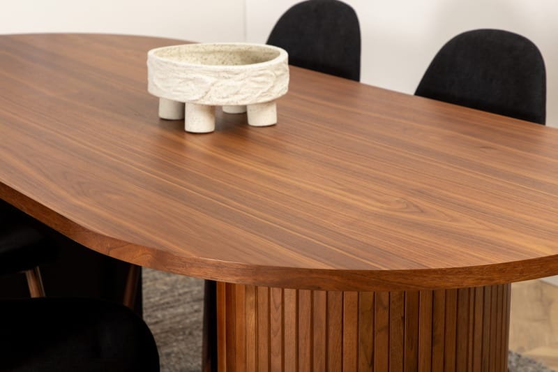 Bianca Matgrupp 200 cm Oval med 6 Polar stolar - Svart - Möbler - Matplats - Matgrupp & matbord med stolar