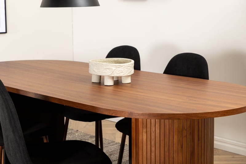 Bianca Matgrupp 200 cm Oval med 6 Polar stolar - Svart - Möbler - Matplats - Matgrupp & matbord med stolar