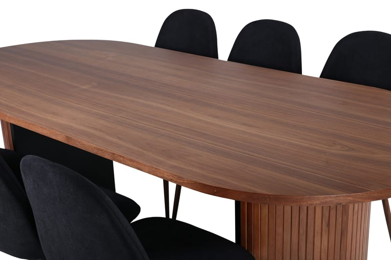 Bianca Matgrupp 200 cm Oval med 6 Polar stolar - Svart - Möbler - Matplats - Matgrupp & matbord med stolar