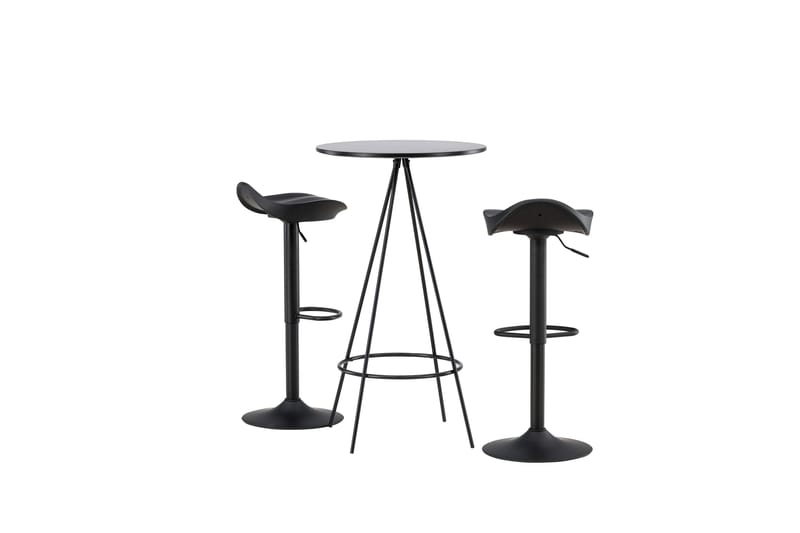 Bistro Matgrupp 60 cm Rund med 2 Adesto stolar - Svart - Möbler - Matplats - Matgrupp & matbord med stolar