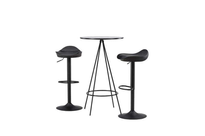 Bistro Matgrupp 60 cm Rund med 2 Adesto stolar - Svart - Möbler - Matplats - Matgrupp & matbord med stolar