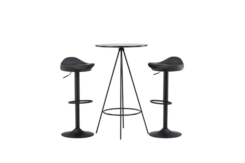 Bistro Matgrupp 60 cm Rund med 2 Adesto stolar - Svart - Möbler - Matplats - Matgrupp & matbord med stolar