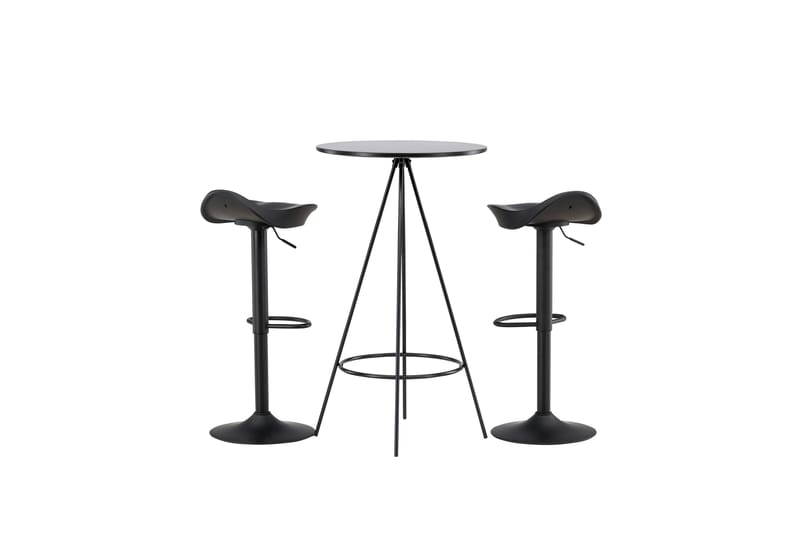 Bistro Matgrupp 60 cm Rund med 2 Adesto stolar - Svart - Möbler - Matplats - Matgrupp & matbord med stolar