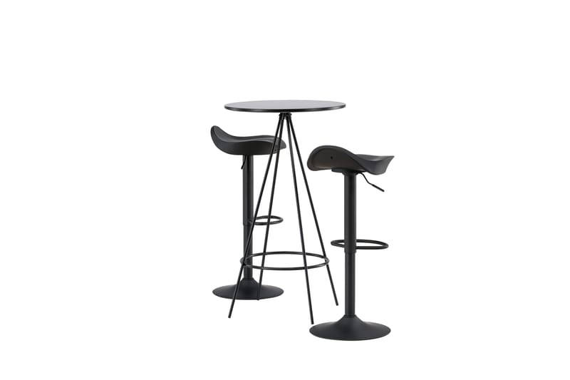 Bistro Matgrupp 60 cm Rund med 2 Adesto stolar - Svart - Möbler - Matplats - Matgrupp & matbord med stolar