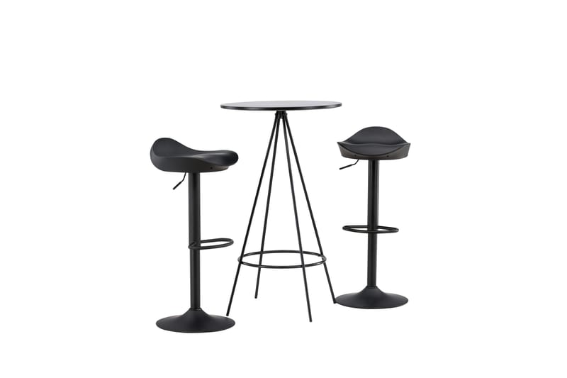 Bistro Matgrupp 60 cm Rund med 2 Adesto stolar - Svart - Möbler - Matplats - Matgrupp & matbord med stolar