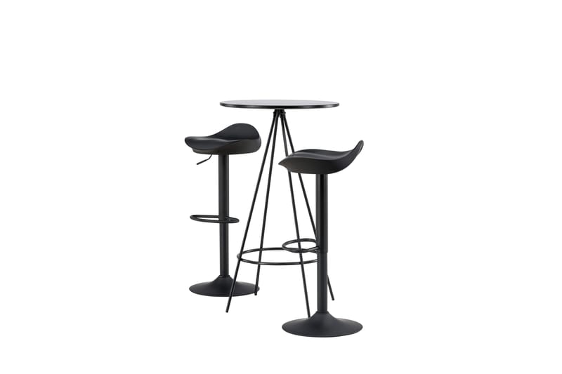 Bistro Matgrupp 60 cm Rund med 2 Adesto stolar - Svart - Möbler - Matplats - Matgrupp & matbord med stolar