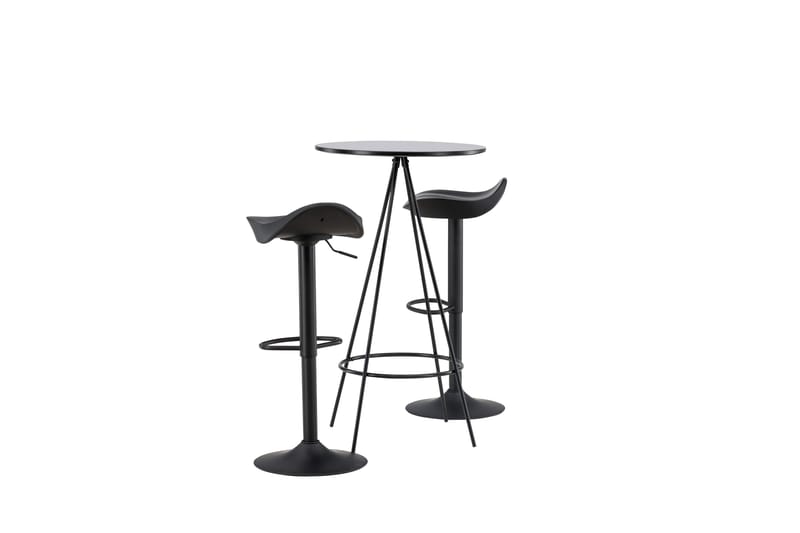 Bistro Matgrupp 60 cm Rund med 2 Adesto stolar - Svart - Möbler - Matplats - Matgrupp & matbord med stolar