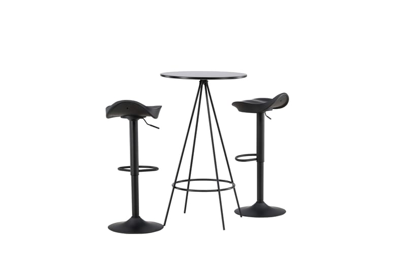 Bistro Matgrupp 60 cm Rund med 2 Adesto stolar - Svart - Möbler - Matplats - Matgrupp & matbord med stolar