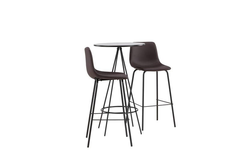 Bistro Matgrupp 60 cm Rund med 2 Alexi stolar - Svart - Möbler - Matplats - Matgrupp & matbord med stolar