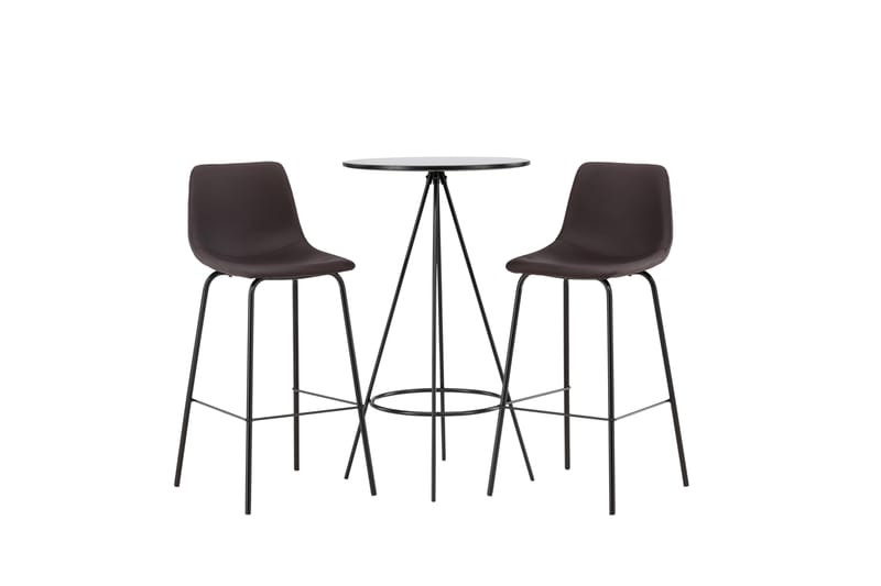 Bistro Matgrupp 60 cm Rund med 2 Alexi stolar - Svart - Möbler - Matplats - Matgrupp & matbord med stolar