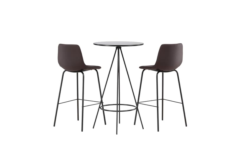 Bistro Matgrupp 60 cm Rund med 2 Alexi stolar - Svart - Möbler - Matplats - Matgrupp & matbord med stolar