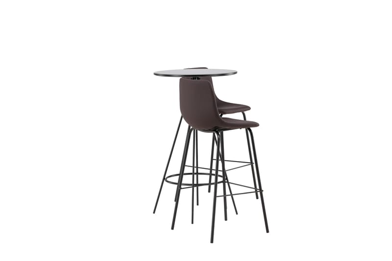 Bistro Matgrupp 60 cm Rund med 2 Alexi stolar - Svart - Möbler - Matplats - Matgrupp & matbord med stolar
