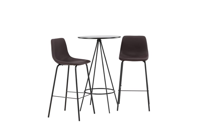 Bistro Matgrupp 60 cm Rund med 2 Alexi stolar - Svart - Möbler - Matplats - Matgrupp & matbord med stolar