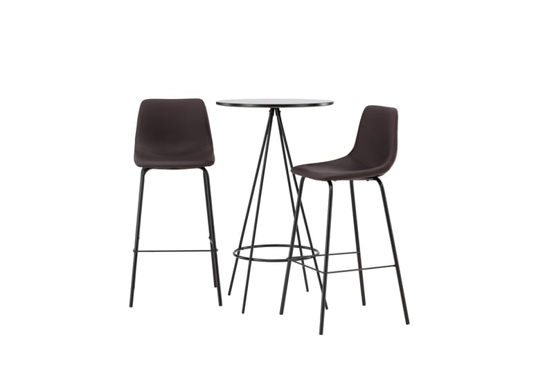 Bistro Matgrupp 60 cm Rund med 2 Alexi stolar - Svart - Möbler - Matplats - Matgrupp & matbord med stolar