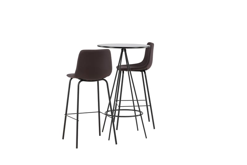 Bistro Matgrupp 60 cm Rund med 2 Alexi stolar - Svart - Möbler - Matplats - Matgrupp & matbord med stolar