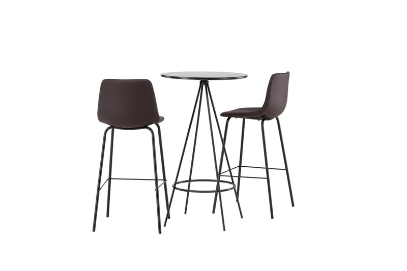 Bistro Matgrupp 60 cm Rund med 2 Alexi stolar - Svart - Möbler - Matplats - Matgrupp & matbord med stolar