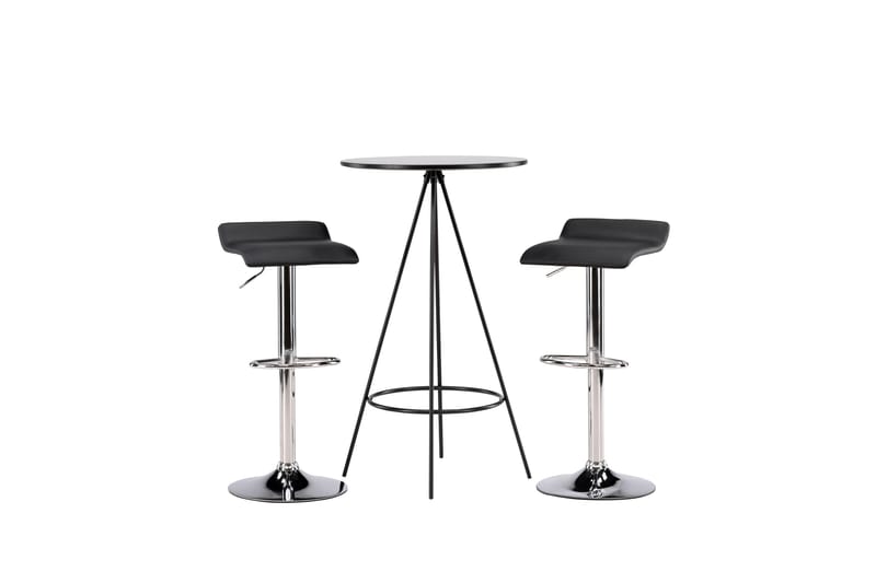 Bistro Matgrupp 60 cm Rund med 2 Jonna stolar, Svart