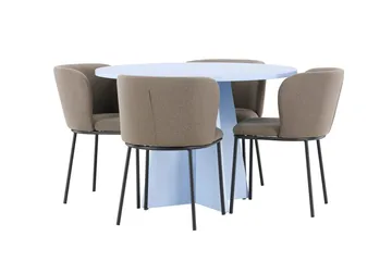 Bootcut Matbord 110 cm Rund med 4 Edina Matstol - Möbler - Matplats - Matgrupp & matbord med stolar