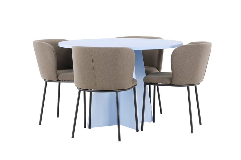 Bootcut Matbord 110 cm Rund med 4 Edina Matstol - Möbler - Matplats - Matgrupp & matbord med stolar