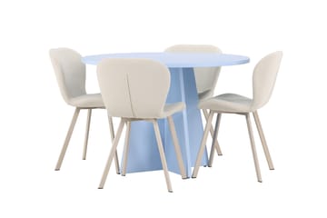 Bootcut Matbord 110 cm Rund med 4 Lilja Matstol - Möbler - Matplats - Matgrupp & matbord med stolar