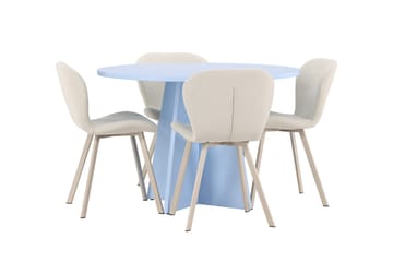 Bootcut Matbord 110 cm Rund med 4 Lilja Matstol - Möbler - Matplats - Matgrupp & matbord med stolar