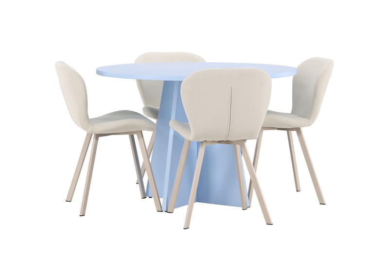 Bootcut Matbord 110 cm Rund med 4 Lilja Matstol - Möbler - Matplats - Matgrupp & matbord med stolar