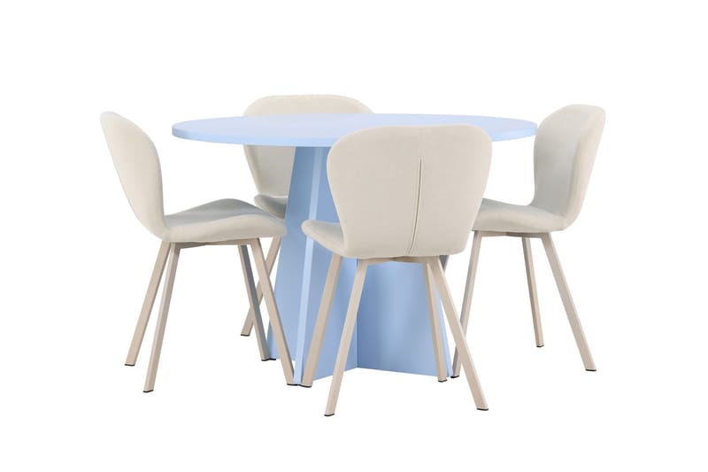 Bootcut Matbord 110 cm Rund med 4 Lilja Matstol - Möbler - Matplats - Matgrupp & matbord med stolar
