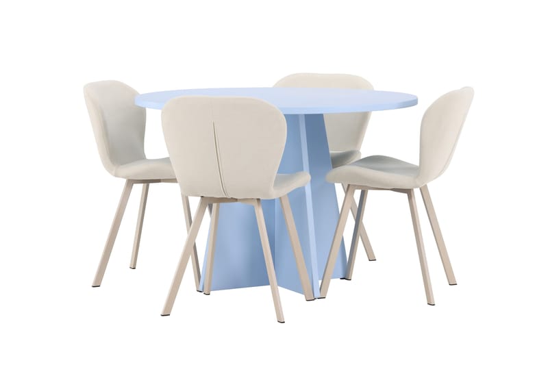 Bootcut Matbord 110 cm Rund med 4 Lilja Matstol - Möbler - Matplats - Matgrupp & matbord med stolar