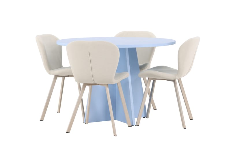 Bootcut Matbord 110 cm Rund med 4 Lilja Matstol - Möbler - Matplats - Matgrupp & matbord med stolar