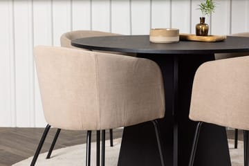 Bootcut Matbord 110 cm Runt med 4 Berit Karmstol med Armstöd - Möbler - Matplats - Matgrupp & matbord med stolar